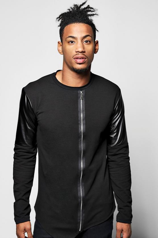 Asymetric Biker Jumper with Zip Front